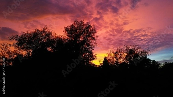 Fototapeta fire in the sky