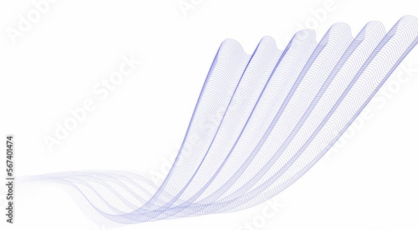 Obraz Abstract background, transition, spiral..Wave line background with smooth shape. Beautiful wavy line on a white background. Horizontal banner template. Abstract futuristic template. 