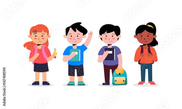 Obraz Set of Students Concept Illustration