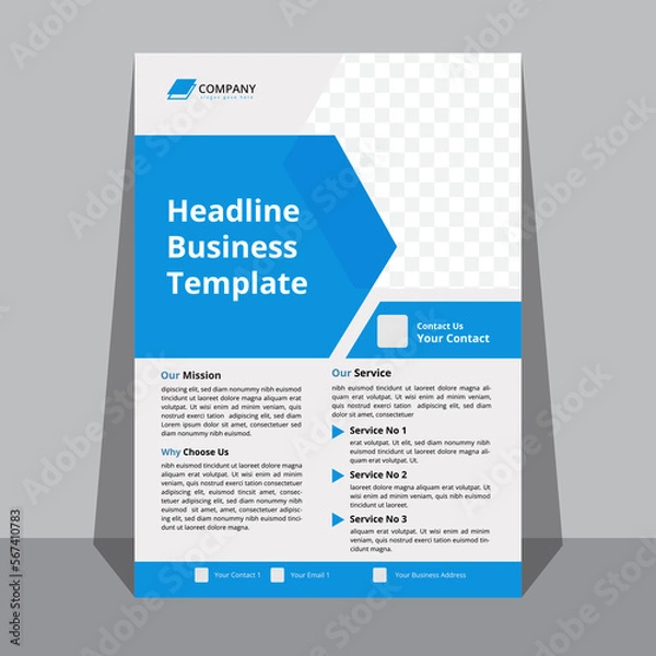 Obraz Corporate business a4 vector flyer designe for company promotion,poster or brochure cover layout, annual report, and advertising