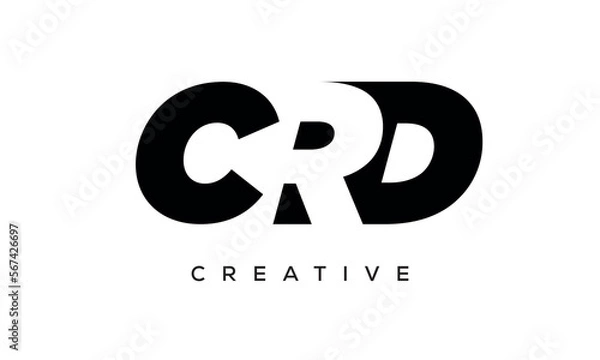Fototapeta CRD letters negative space logo design. creative typography monogram vector