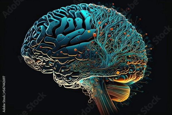 Fototapeta Brain,  neural network artificial intelligence