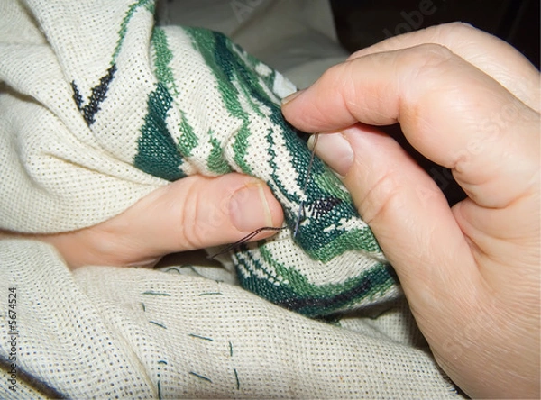 Fototapeta embroidery, canvas, fabric, thread