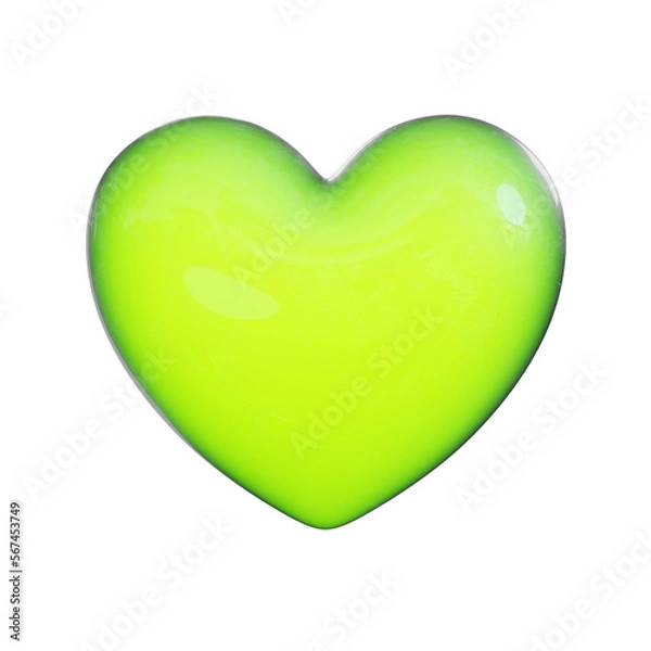 Obraz Colorful green heart 3d render
