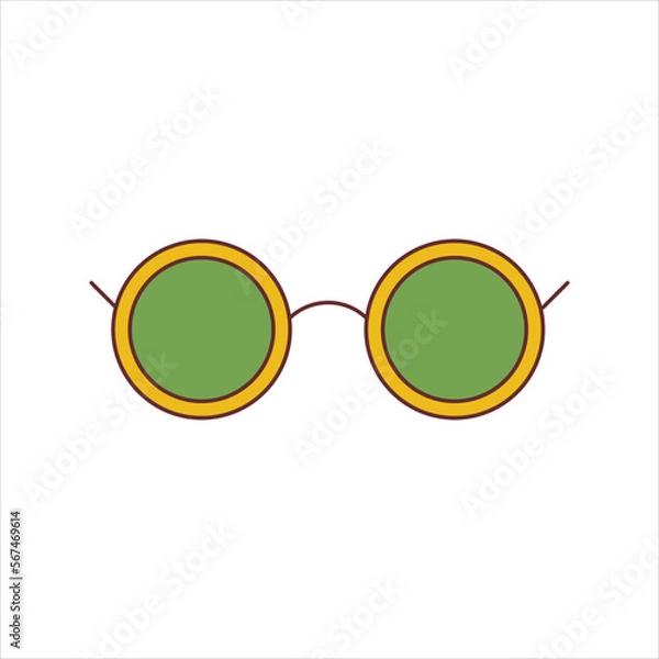 Obraz Funky, hipster sticker of glasses in groovy style