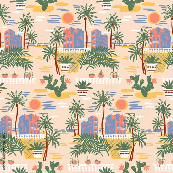 Obraz Cuban sunset in pink