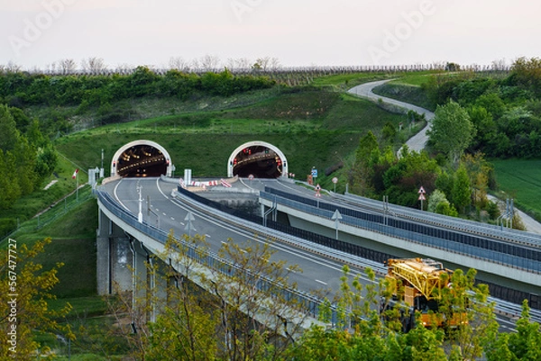 Fototapeta Hungarian M6 highway with tunel
