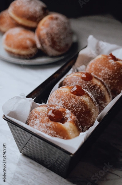 Obraz Delicious donuts with jam