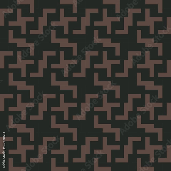 Fototapeta seamless dark victorian geometric pattern with green mosaic ornament