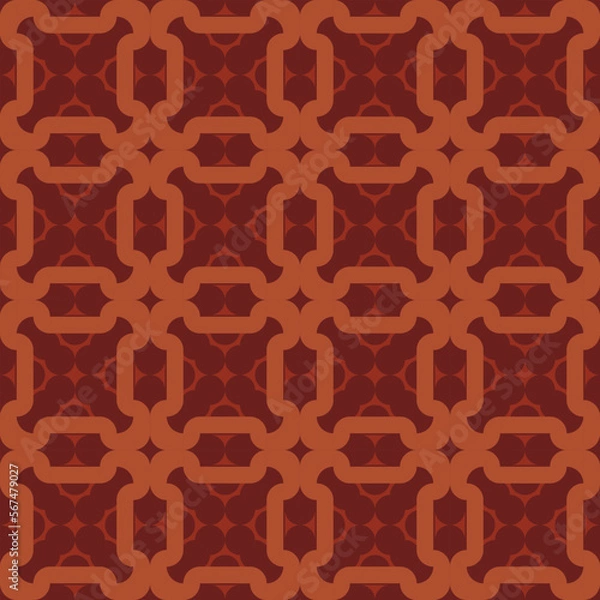 Fototapeta seamless brown victorian geometric pattern with mosaic ornament