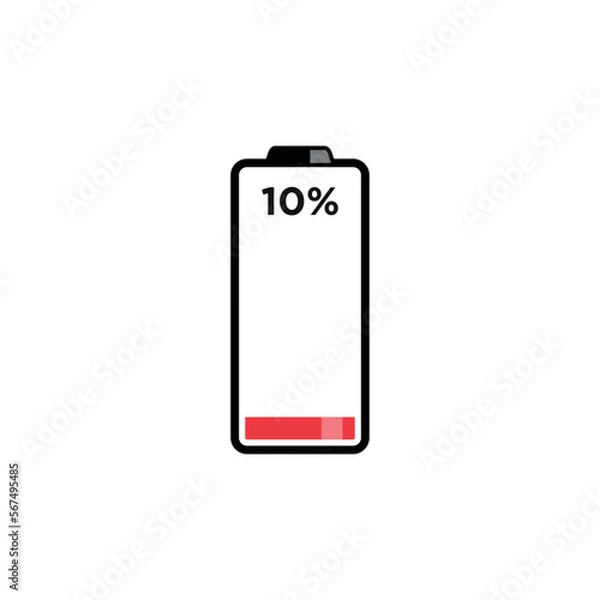 Fototapeta Battery Power Indicator Icon Vector