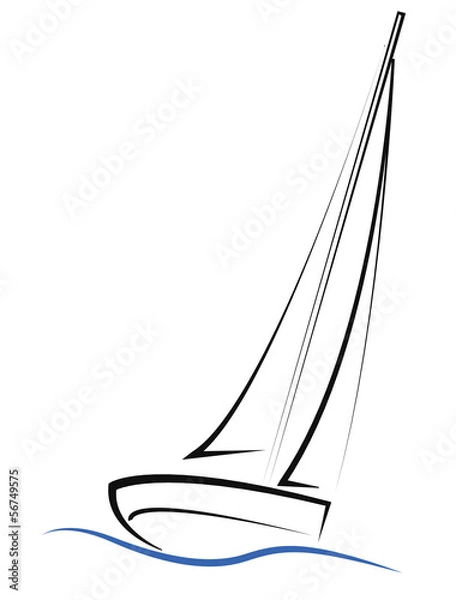 Obraz grafika żaglówki