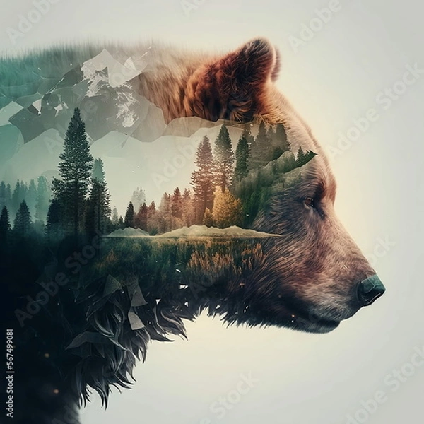 Obraz bear in the forest, nature