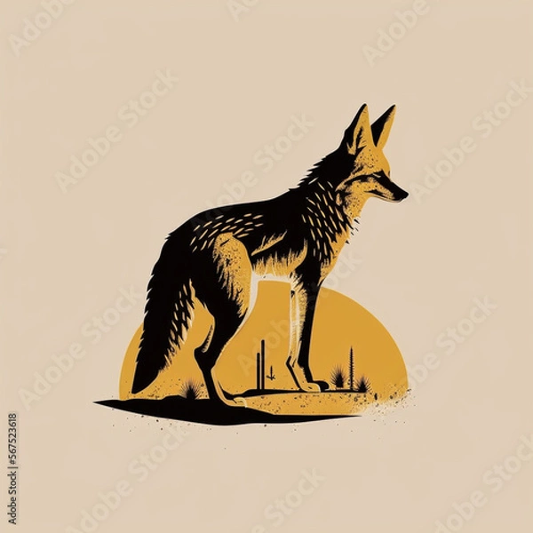 Obraz minimalist coyote logo