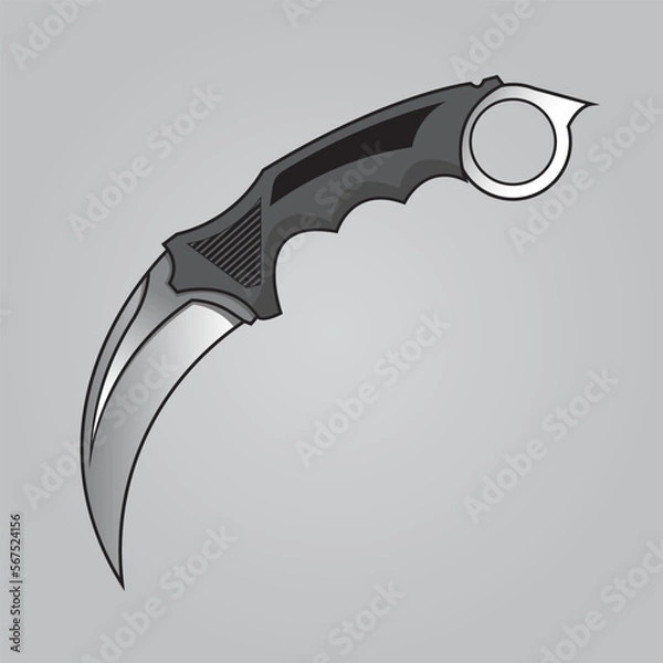 Obraz Kerambit Dagger vector, logo, illustration inspiration