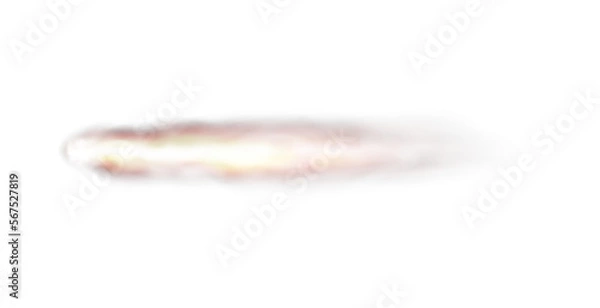 Fototapeta Transparent realistic fire smoke car or rocket. Isolated. White red missile or bullet trail. Space rocket launch trail. Jet aircraft track. Fire burst, explosion. Png