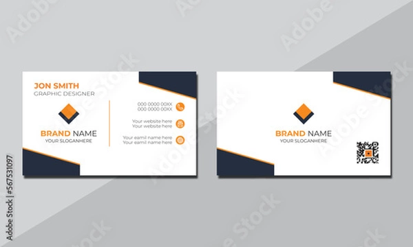 Obraz Creative minimal unique business card design, Double-sided professional business card design. 