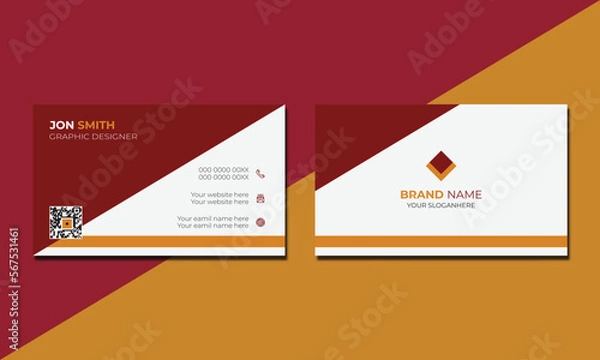 Obraz Creative minimal unique business card design, Professional business card design template. Double-sided professional business card design template.