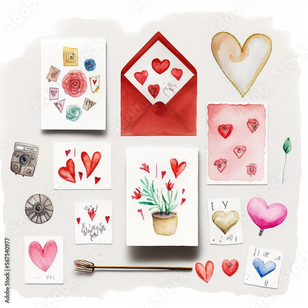 Obraz Valentines day stickers