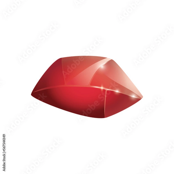 Fototapeta Crystal and natural mineral. Cartoon Magic Gemstone. Game asset. vector illustration