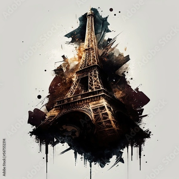 Obraz Captivating Paint Splash Eiffel Tower