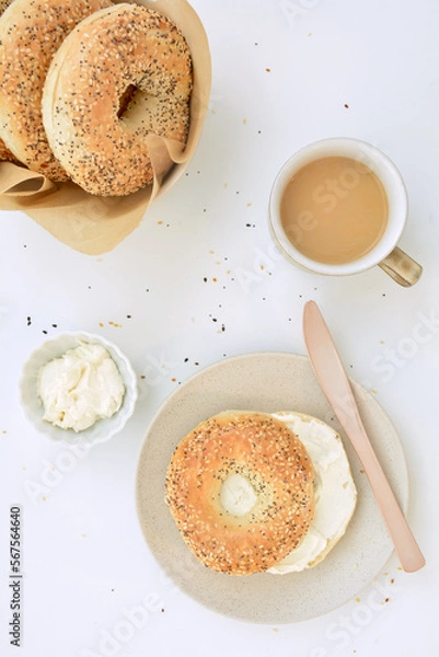 Obraz Bagels and coffee