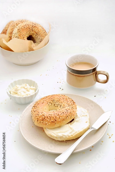 Obraz Bagels and coffee