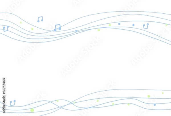 Fototapeta カラフル五線譜イメージ　音楽音符素材