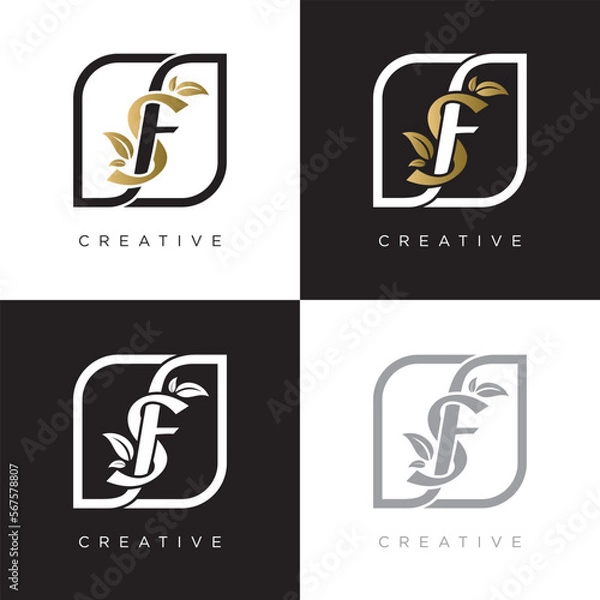 Obraz sf leaf logo design vector
