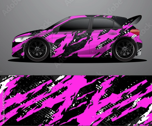 Obraz car wrap vector designs with abstract grunge background for vehicle branding