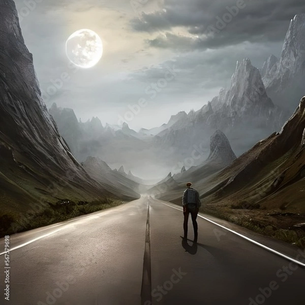 Fototapeta person walking