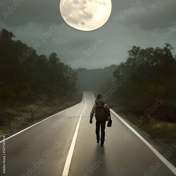 Fototapeta person walking