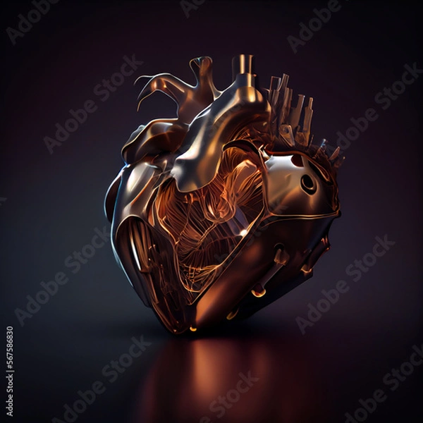 Obraz Golden Robotic Futuristic Heart 