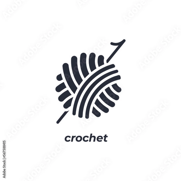 Fototapeta Vector sign crochet symbol is isolated on a white background. icon color editable.