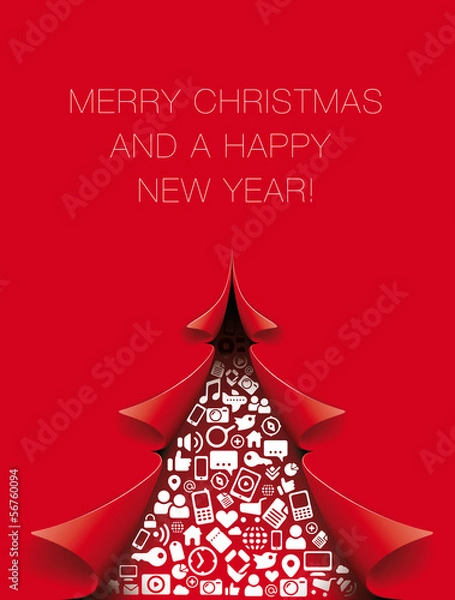 Obraz Social media Icon Christmas tree