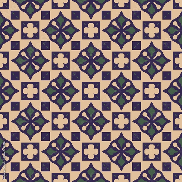 Obraz Abstract tileable geometric pattern. A seamless background, vintage texture.	
