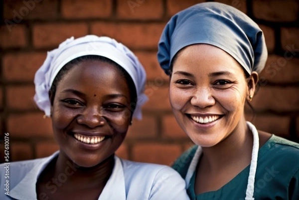 Fototapeta Midwifes Multiracial Women (generative AI)