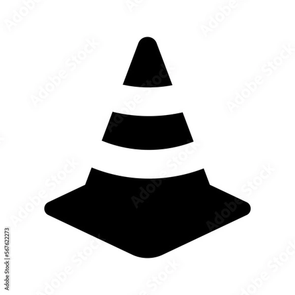 Fototapeta safety cone, road cone, traffic cone vector icon