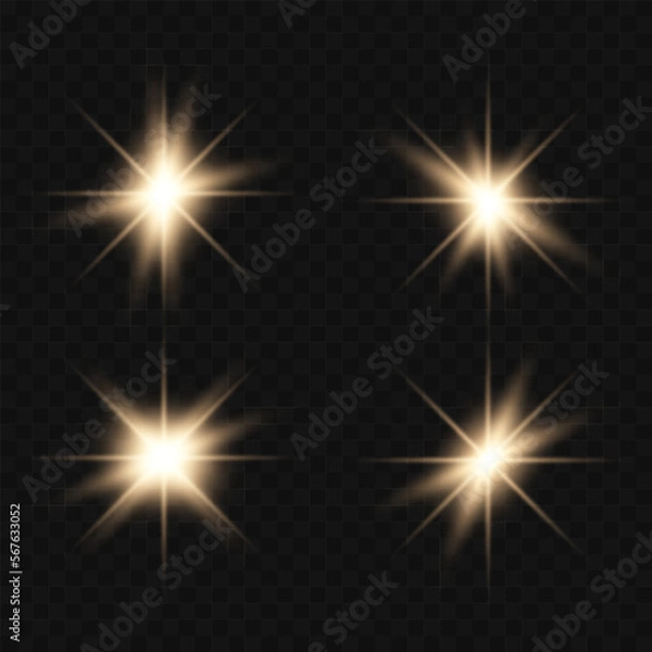 Obraz Line, star shiny golden light effect vector illustration