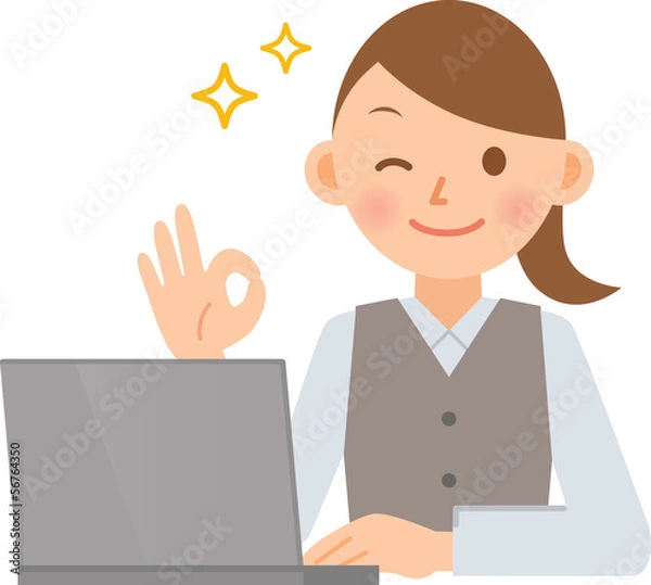 Obraz 事務員　PC