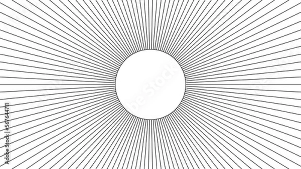 Fototapeta Modern circular black stripe pattern in monochrome colors. Line pattern texture for banners, covers, terrain, sci-fi, wireframe, and related to background.