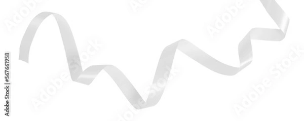 Obraz white color ribbon on transparent background, PNG ribbon elements