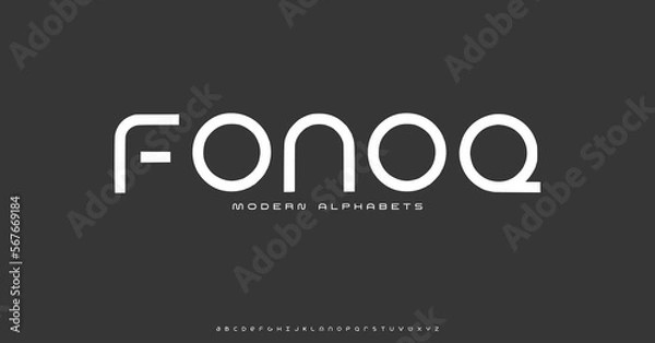 Fototapeta Modern Sports tech font typography. MINIMAL vector typeface for a company. Minimal gaming fonts for logo design.