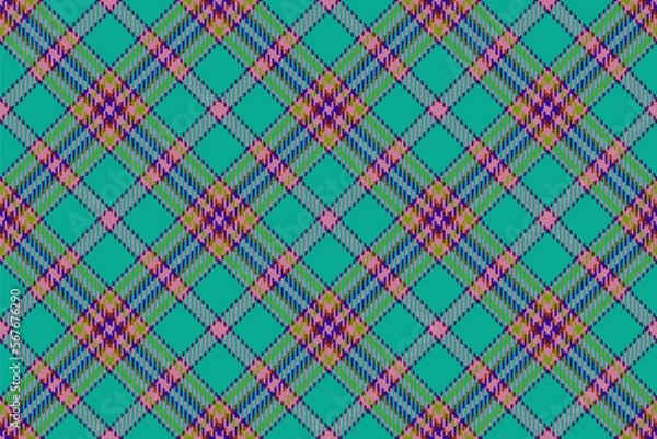 Fototapeta Texture check plaid. Pattern fabric seamless. Vector tartan textile background.