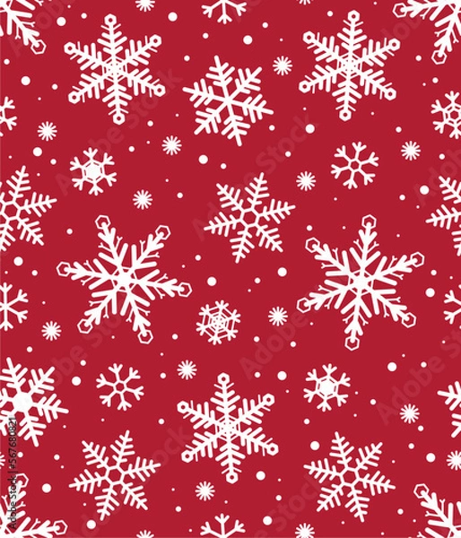 Fototapeta christmas snowflakes vector seamless pattern design