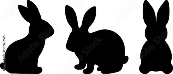 Obraz Easter bunny silhouettes vector illustration