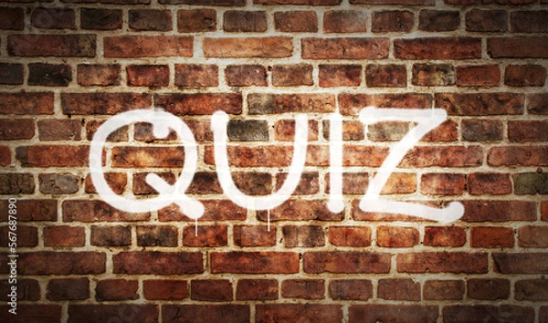 Obraz Quiz spray painted on the brick wall illustration
