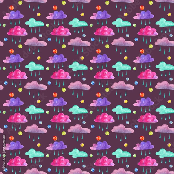 Fototapeta seamless pattern with clouds