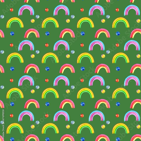 Fototapeta seamless pattern with rainbows