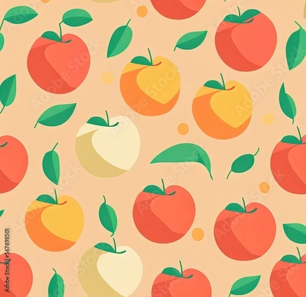 Fototapeta tomato repeat pattern nfinite fruit vector Generative AI